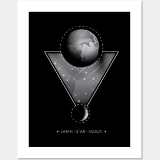 The earth star and moon Posters and Art